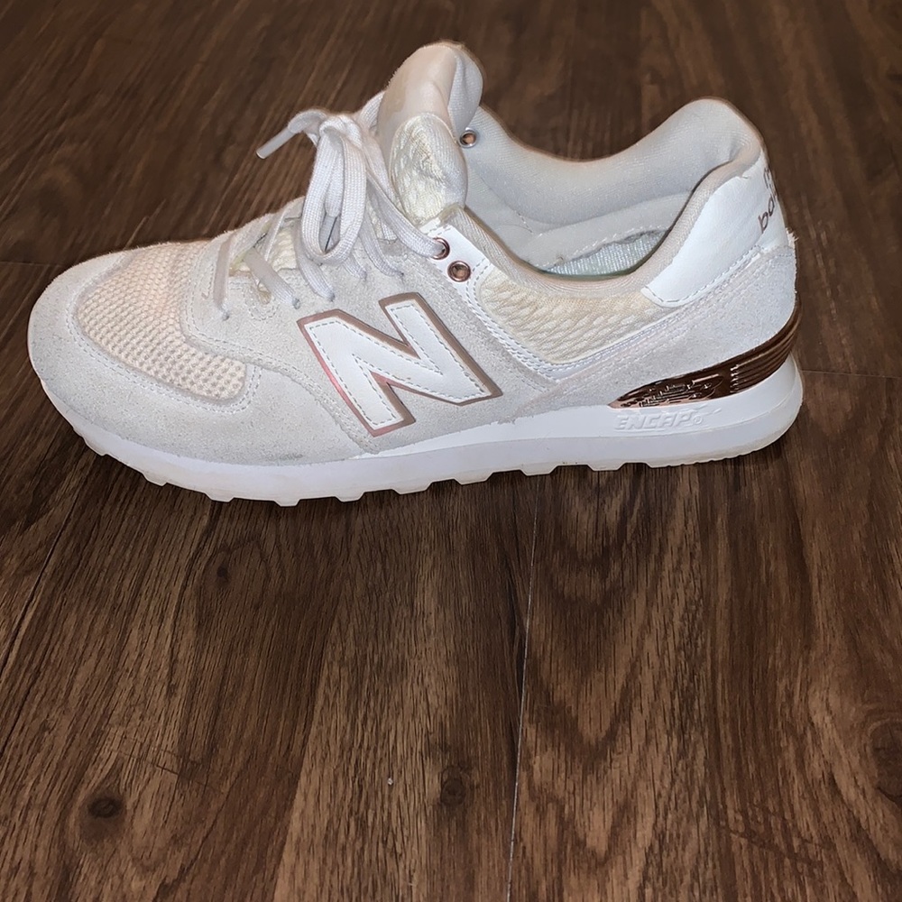 Cream and gold New Balance